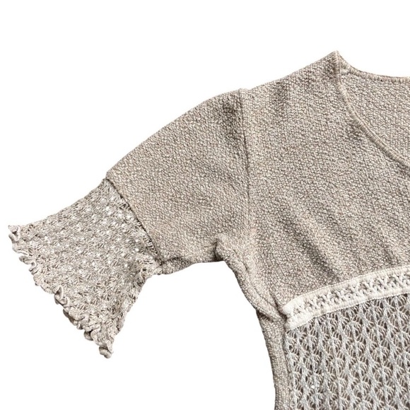 Vintage Santika Peru Boho Crochet Knit Top Cotton V Neck Empire Waist M - Picture 4 of 12